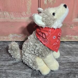 Douglas Cuddle Toys Trickster Coyote Plush 7 in Stuffed Animal 4069 Bandana Dog